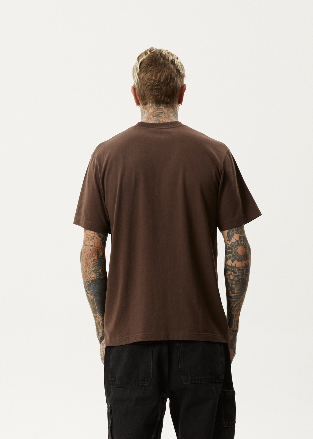 AFENDS Mens Flame - Retro Fit Tee - Coffee 