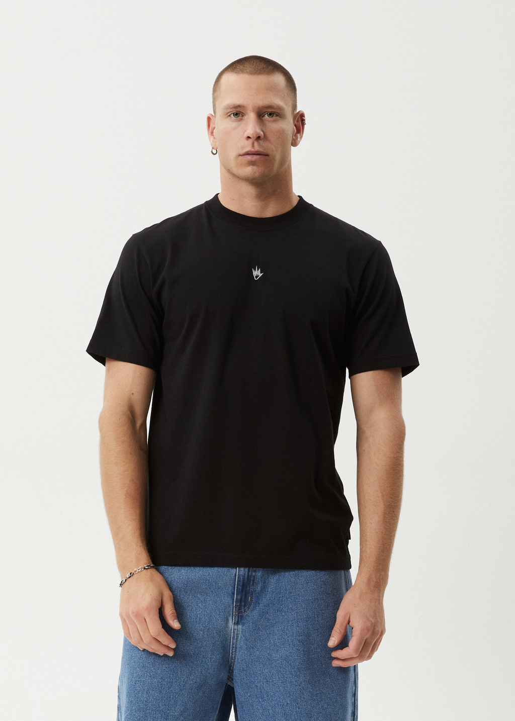 AFENDS Mens Flame - Retro Tee - Dark Olive / Black