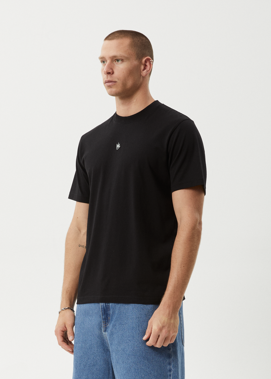 AFENDS Mens Flame - Retro Tee - Dark Olive / Black