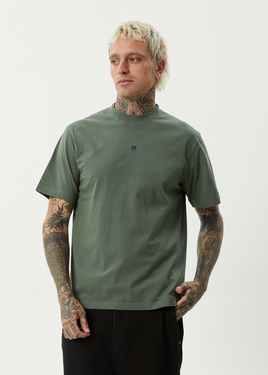 AFENDS Mens Flame - Retro Tee - Sycamore