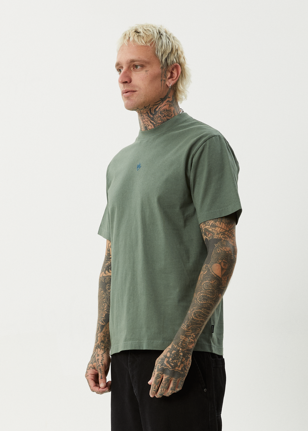 AFENDS Mens Flame - Retro Tee - Sycamore