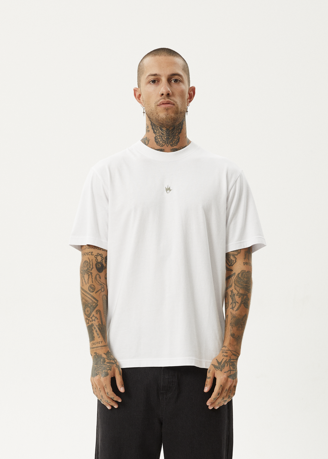 AFENDS Mens Flame - Retro Fit Tee - White 