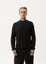 Afends Mens Essential - Hemp Long Sleeve T-Shirt - Black - Afends mens essential   hemp long sleeve t shirt   black 