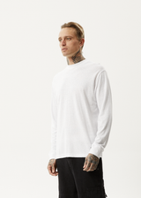 Afends Mens Essential - Hemp Long Sleeve T-Shirt - White - Afends mens essential   hemp long sleeve t shirt   white 