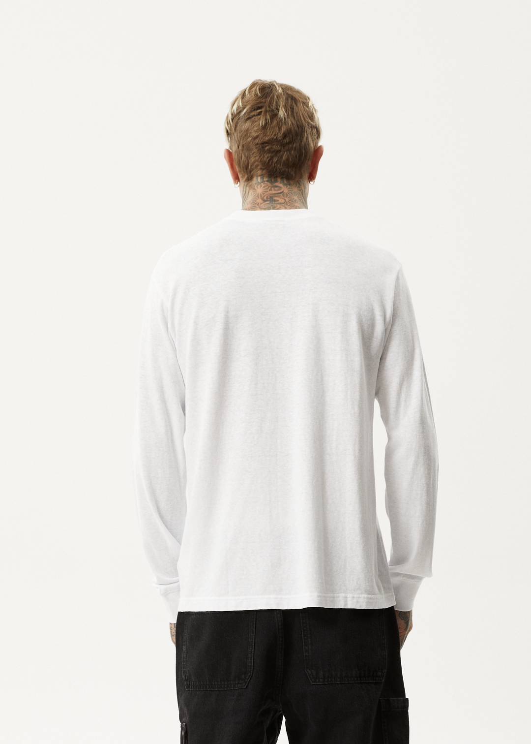 AFENDS Mens Essential - Long Sleeve Tee - White 