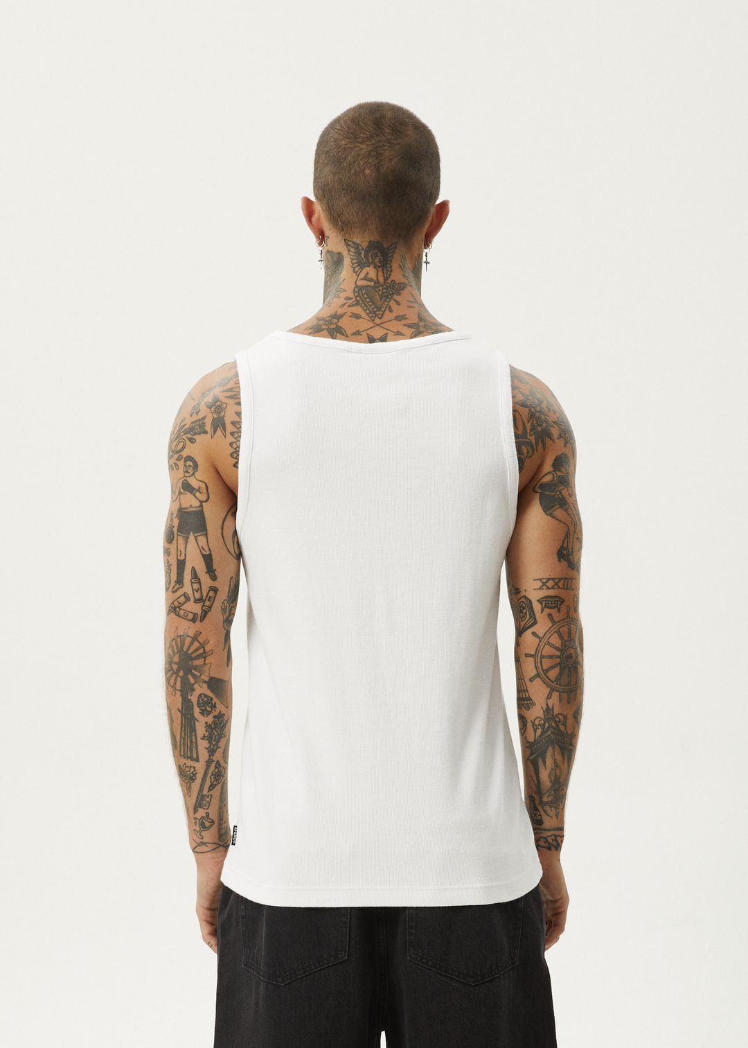 AFENDS Mens Paramount - Ribbed Singlet - White 