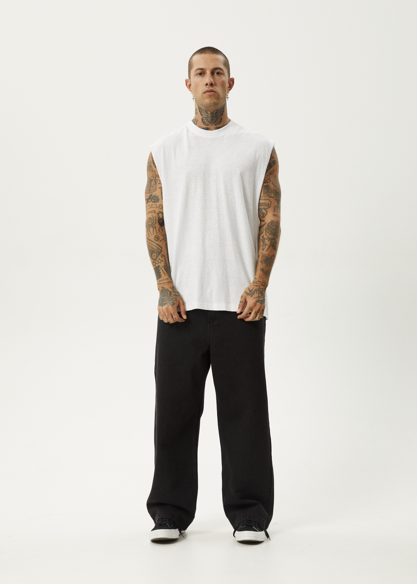 AFENDS Mens Vacation - Sleeveless Tee - White