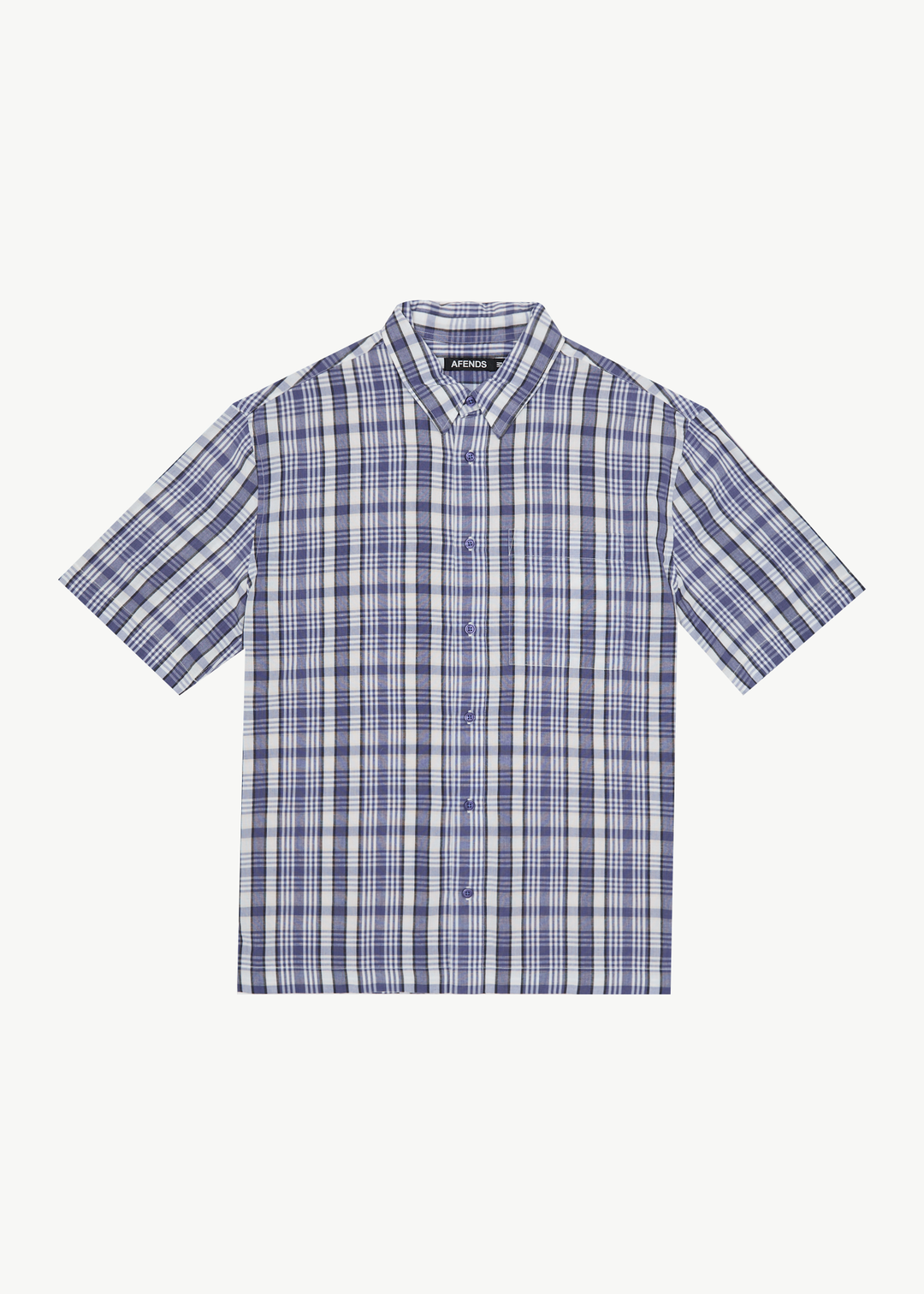 AFENDS Mens Check Out - Short Sleeve Shirt - Marlin 