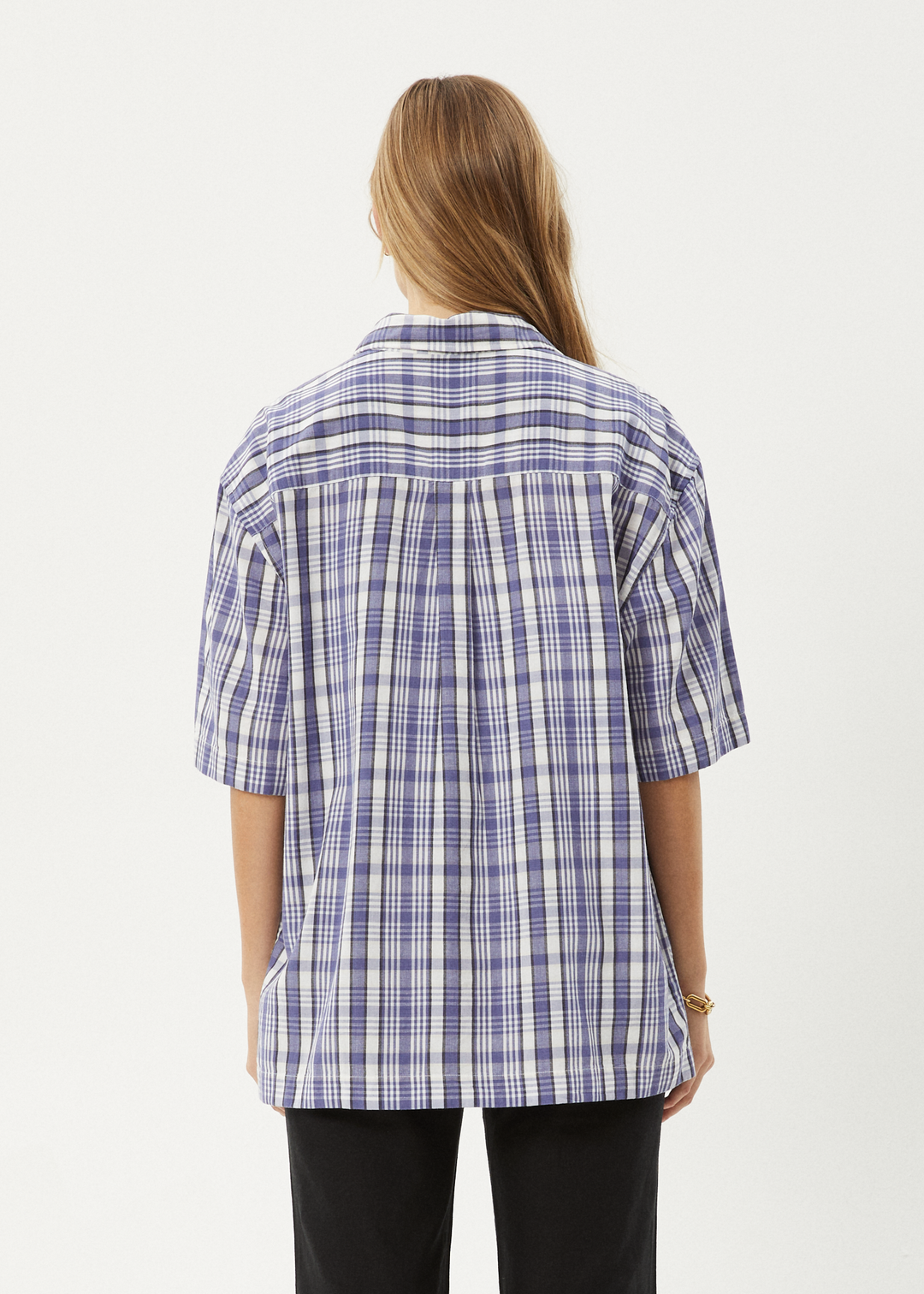 AFENDS Mens Check Out - Short Sleeve Shirt - Marlin 