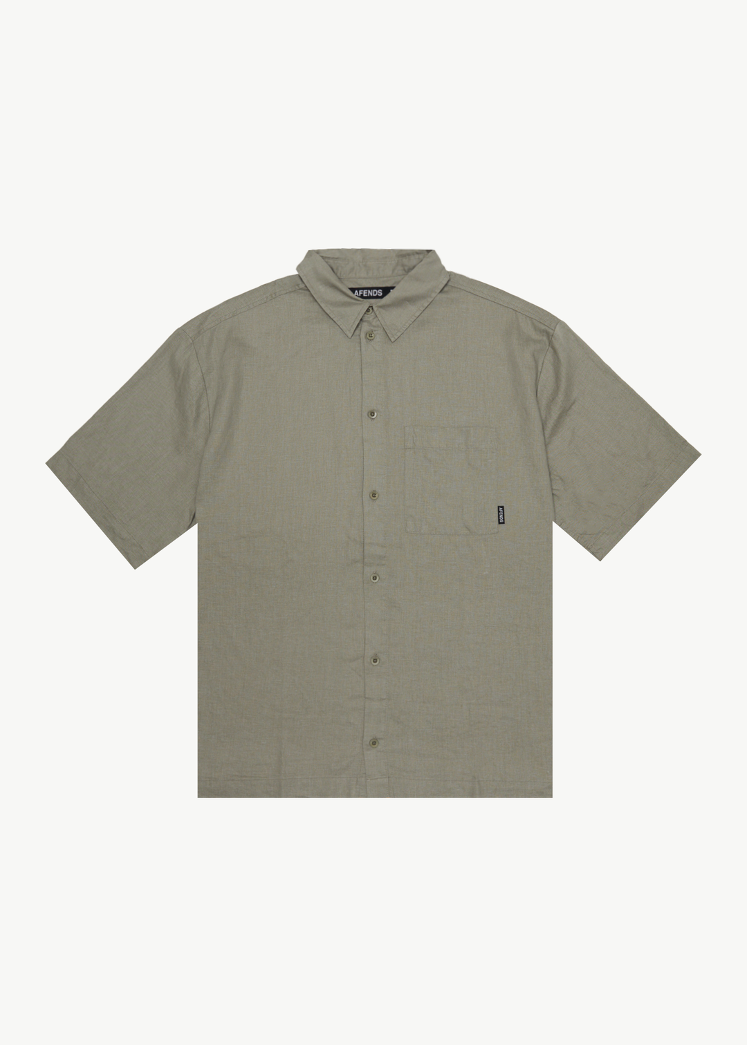 AFENDS Mens Everyday - Short Sleeve Shirt - Olive 