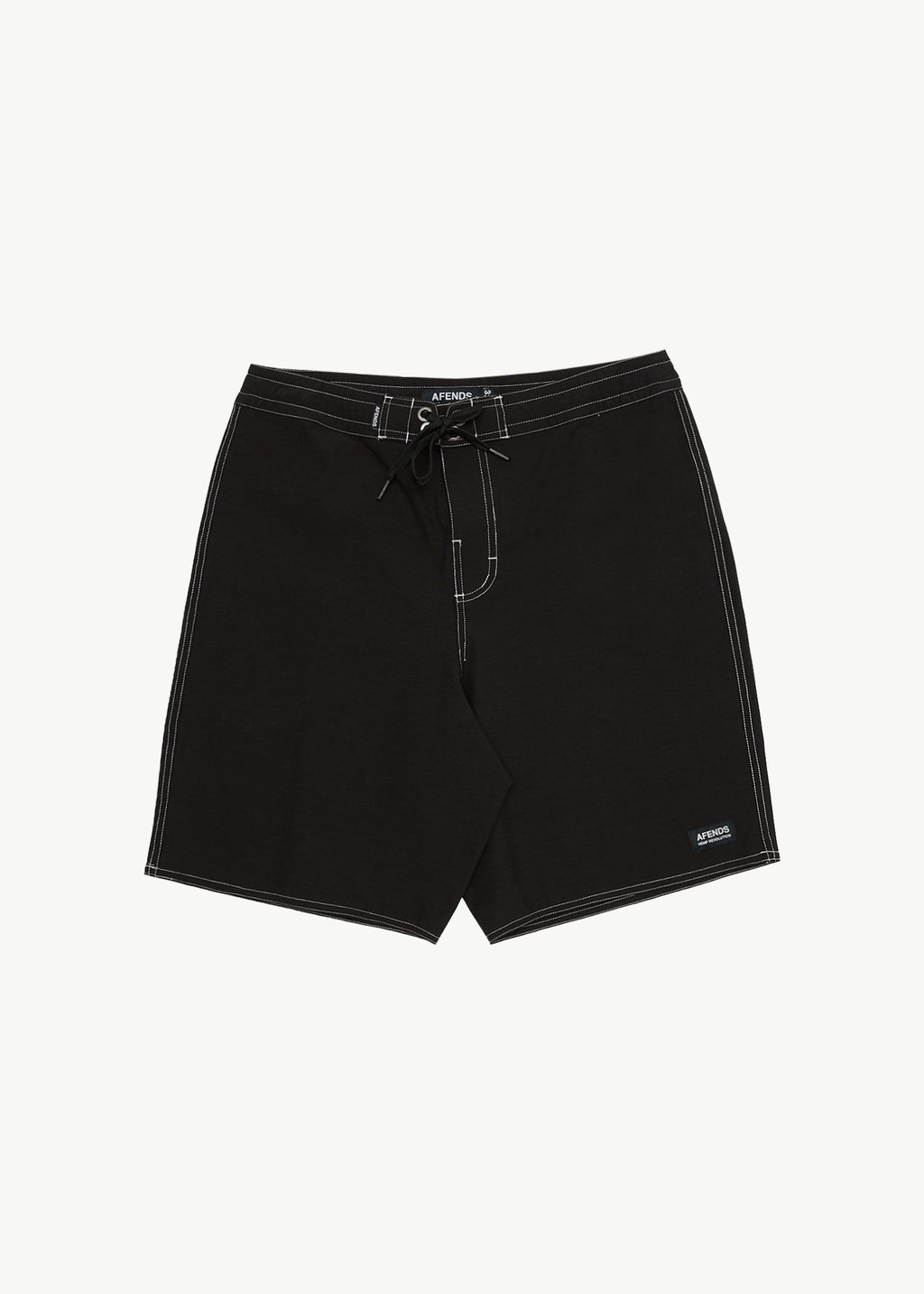 AFENDS Mens Surf Related - Fixed Waist Boardshort 20" - Black
