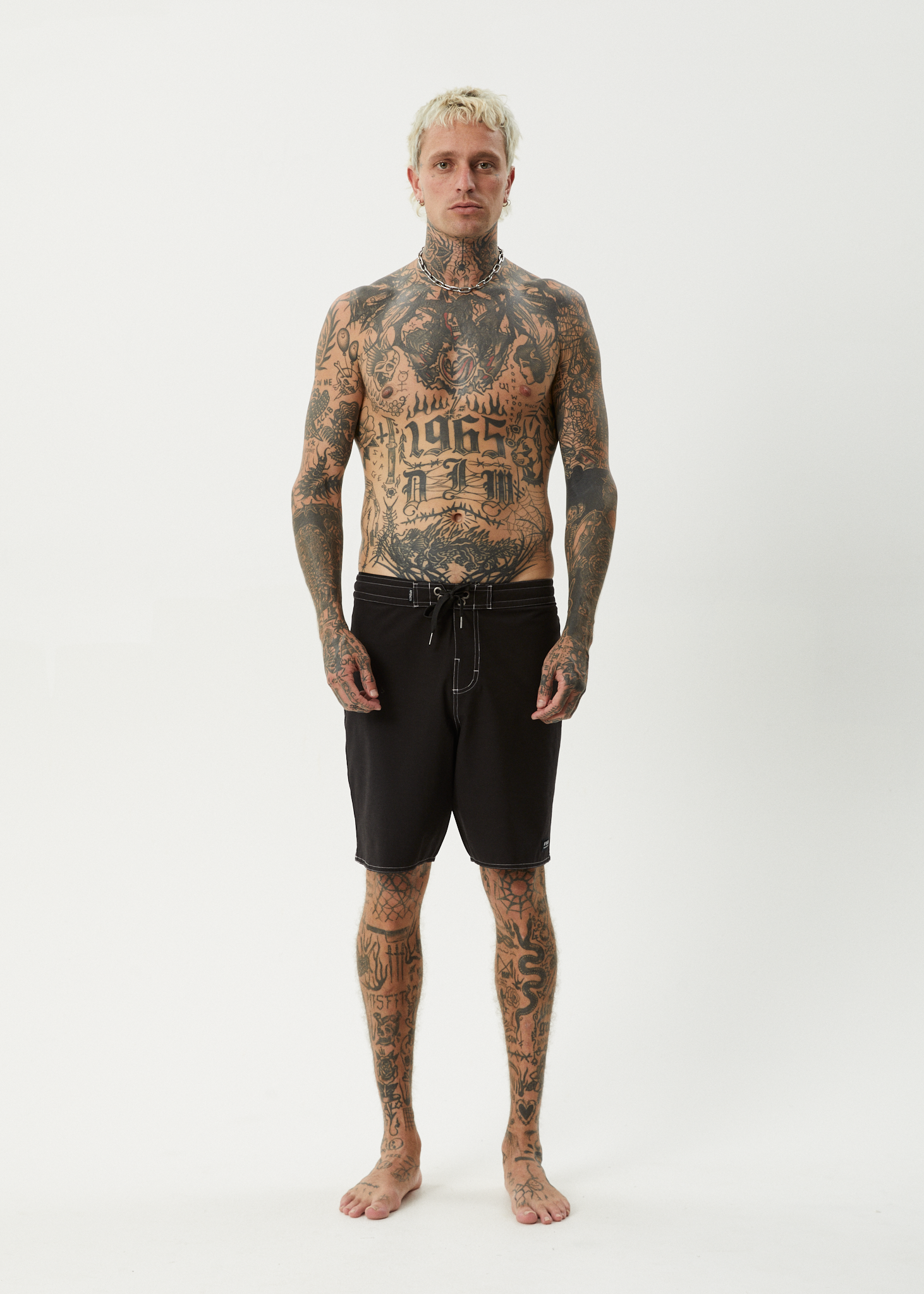 AFENDS Mens Surf Related - Fixed Waist Boardshort 20" - Black