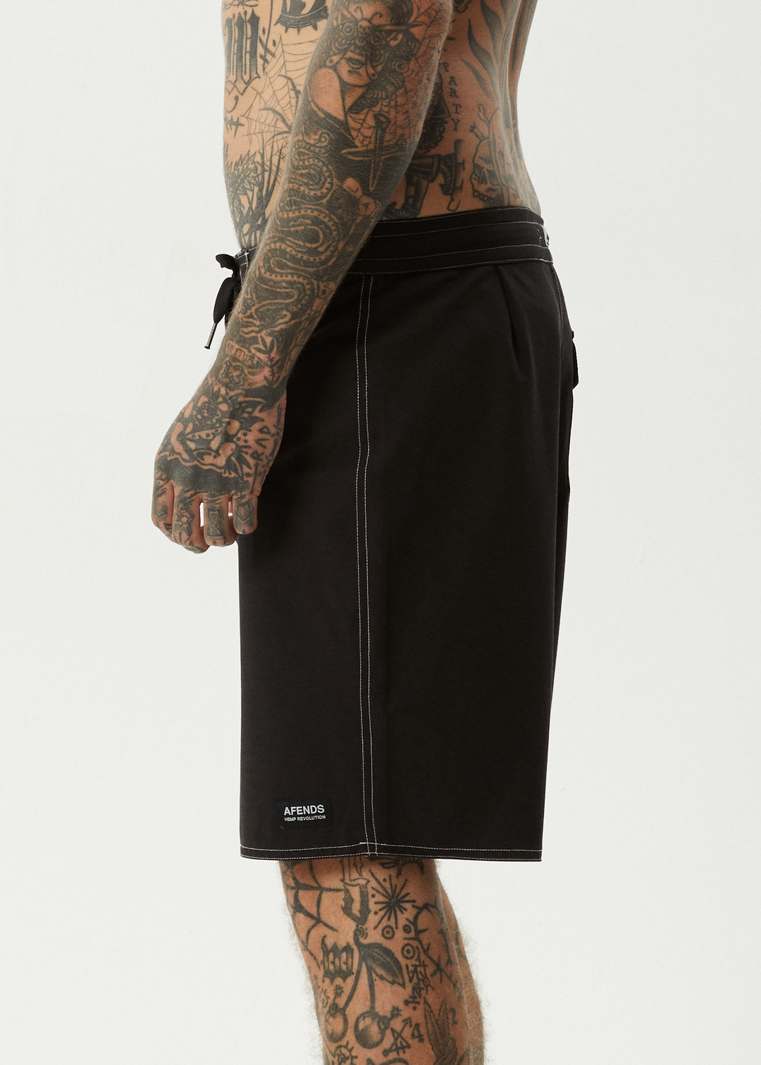 AFENDS Mens Surf Related - Fixed Waist Boardshorts 20" - Black