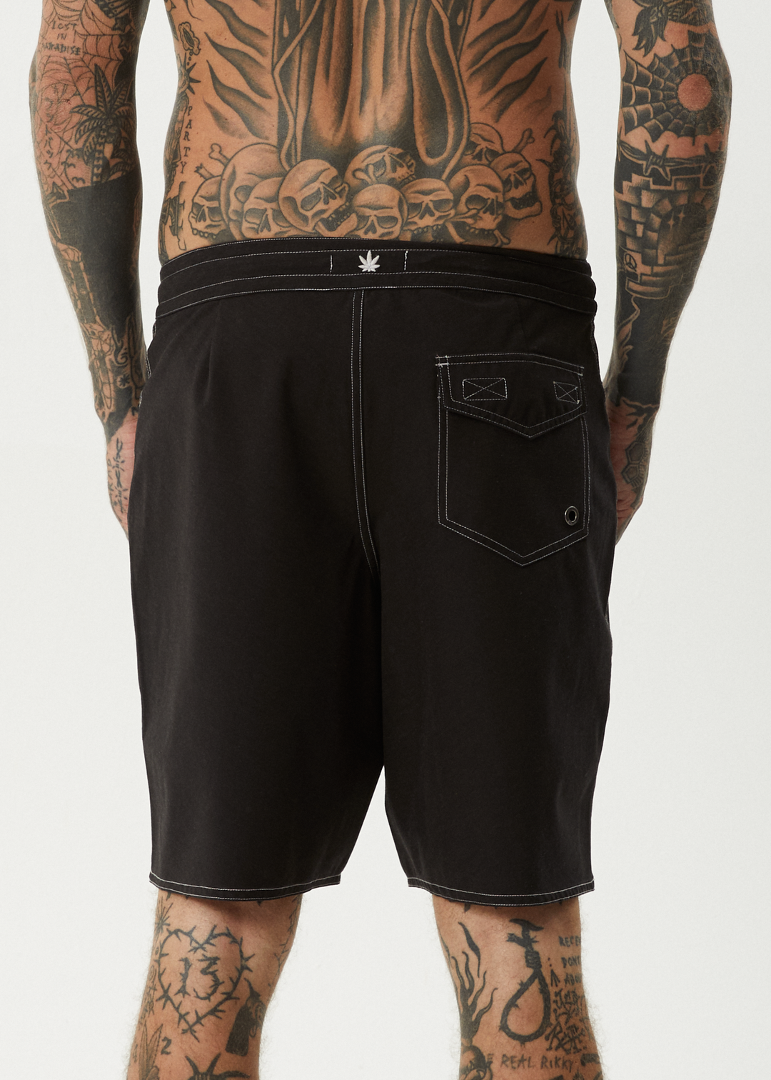 AFENDS Mens Surf Related - Fixed Waist Boardshorts 20" - Black