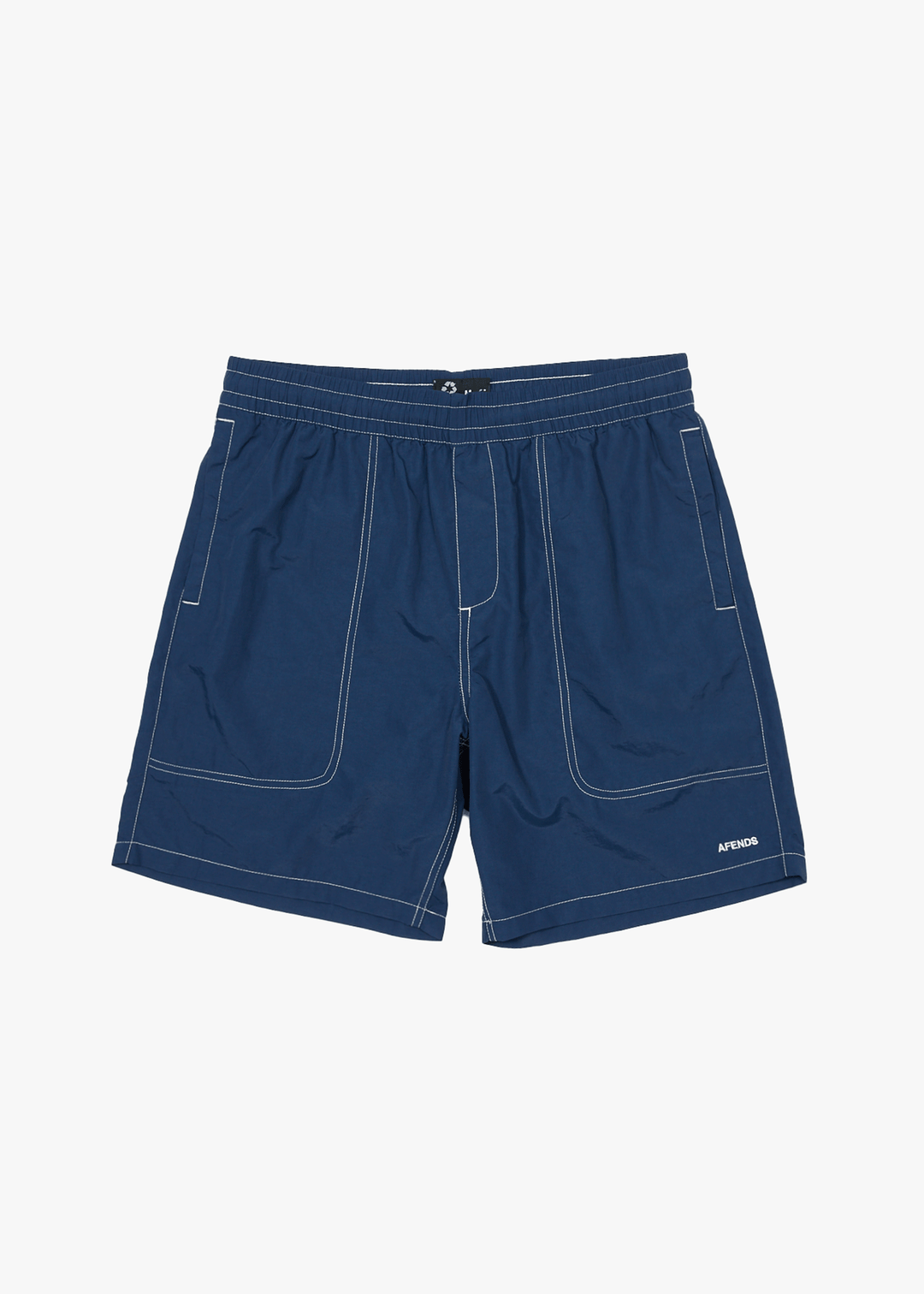 AFENDS Mens Baywatch - Swim Shorts 18" - Navy 