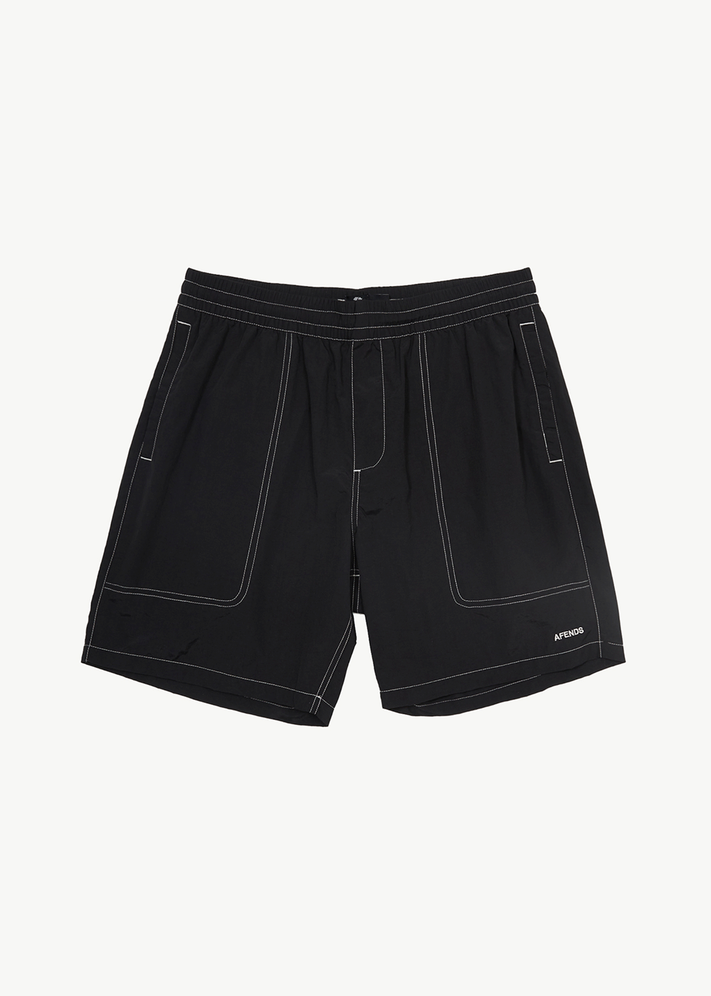 AFENDS Mens Baywatch - Swim Short 18" - Black