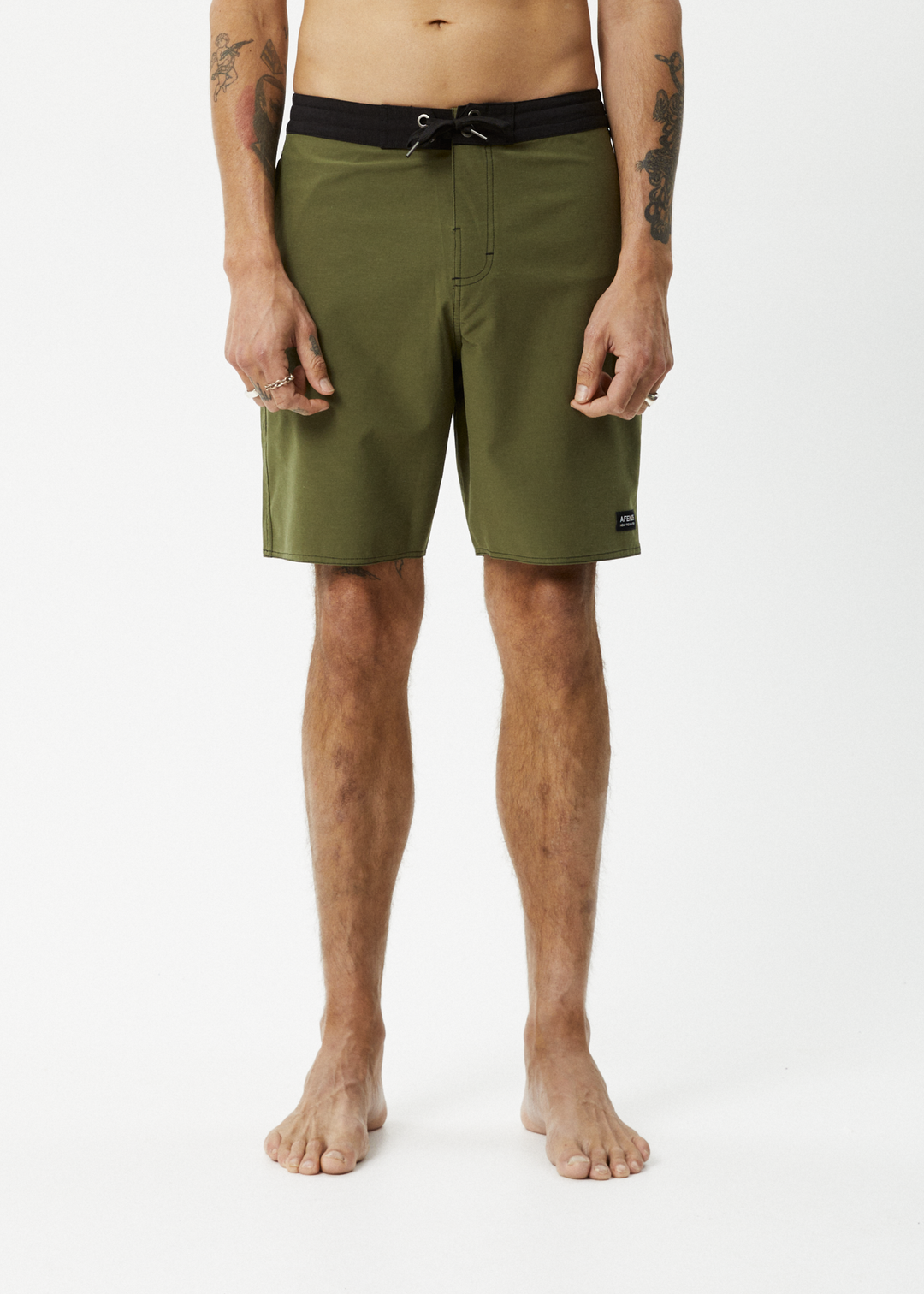 AFENDS Mens Surf Related - Fixed Waist Boardshorts 20" - Military 