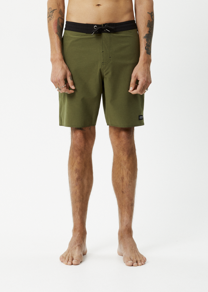 Afends Mens Surf Related - Hemp Fixed Waist Boardshort 20" - Military 