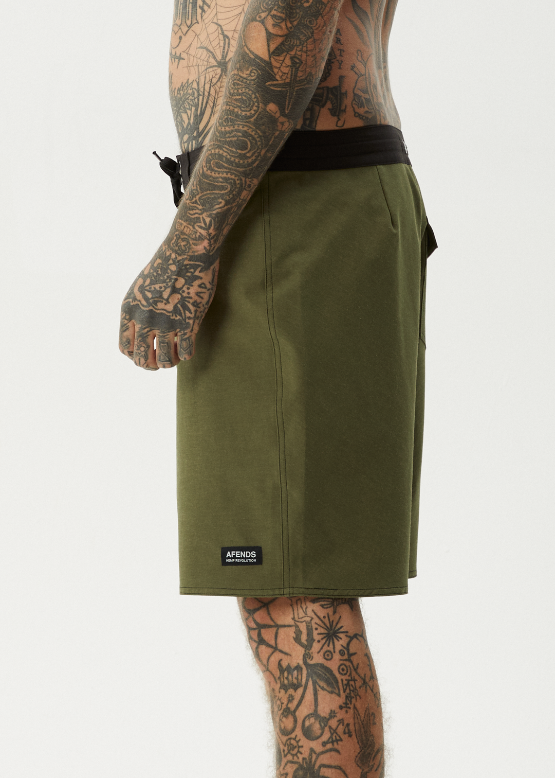 AFENDS Mens Surf Related - Fixed Waist Boardshorts 20" - Military