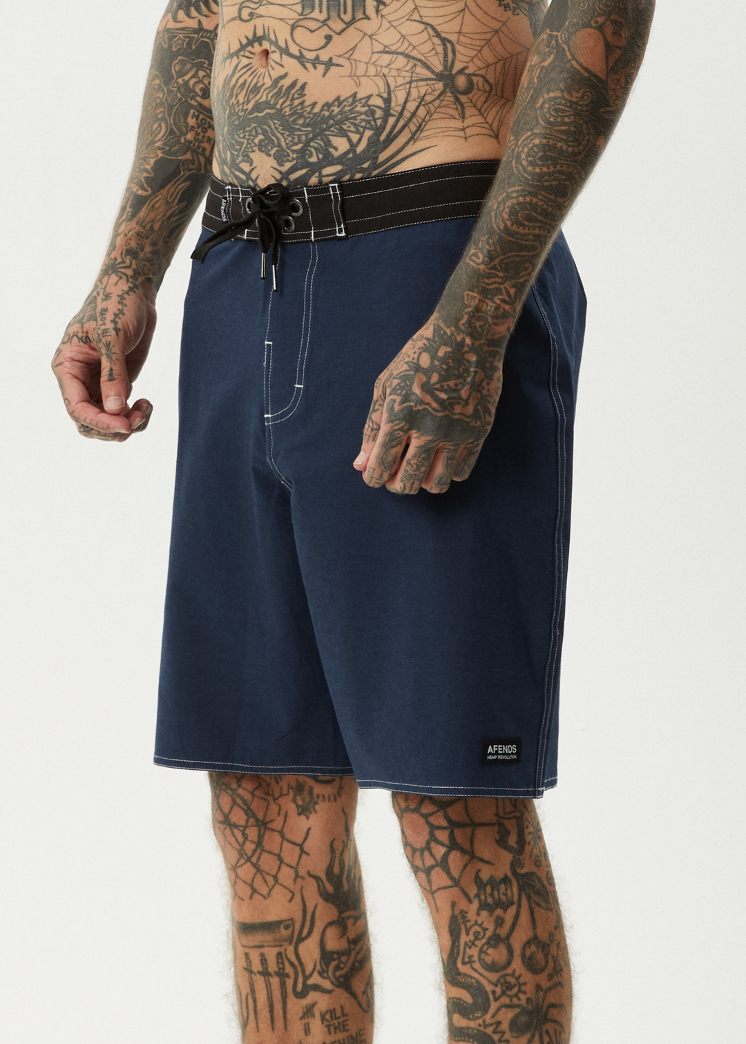 AFENDS Mens Surf Related - Fixed Waist Boardshorts 20" - Navy