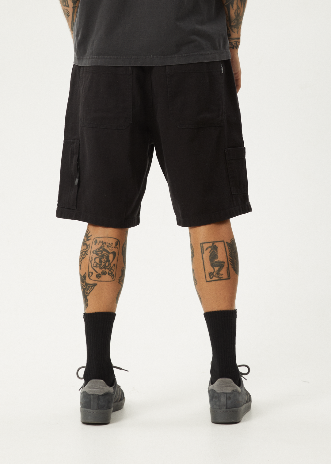 AFENDS Mens Harper - Carpenter Shorts 22" - Black 