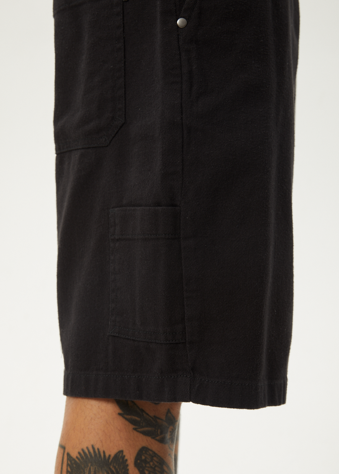 AFENDS Mens Harper - Carpenter Shorts 22" - Black 