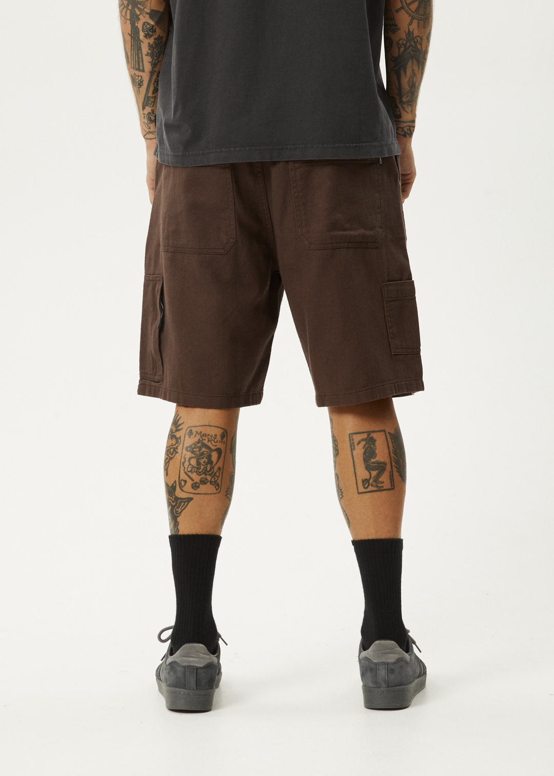 AFENDS Mens Harper - Carpenter Shorts 22" - Coffee 