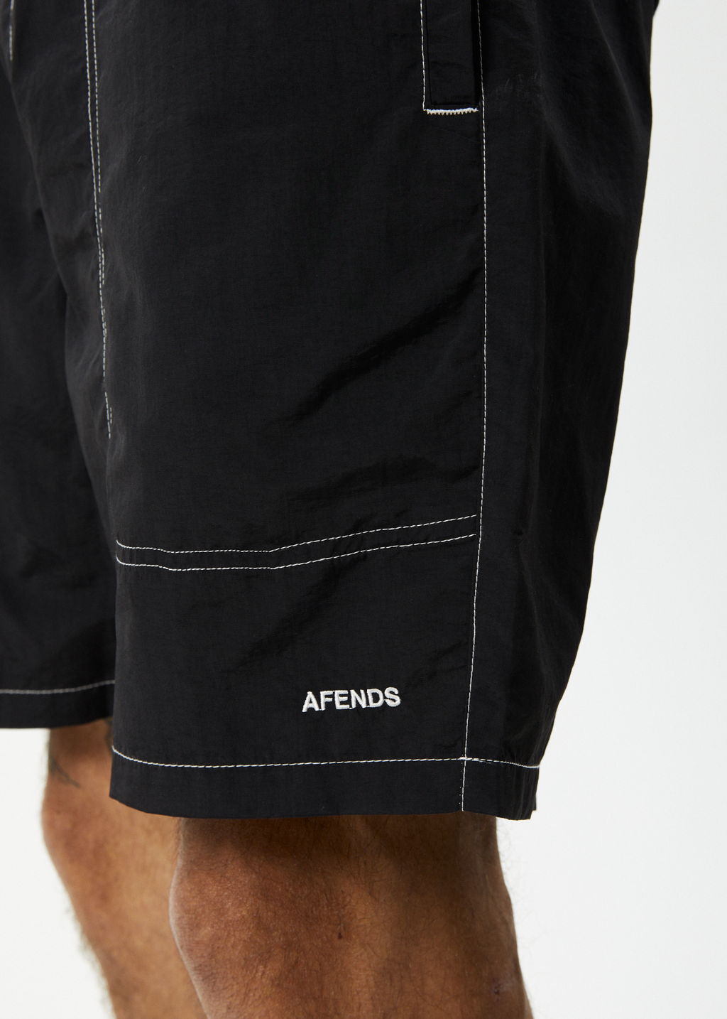 AFENDS Mens Baywatch - Swim Short 18" - Black