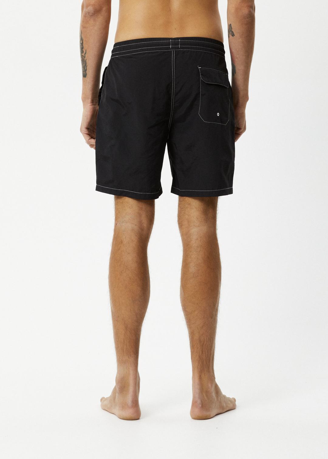 AFENDS Mens Baywatch - Swim Shorts 18" - Black 