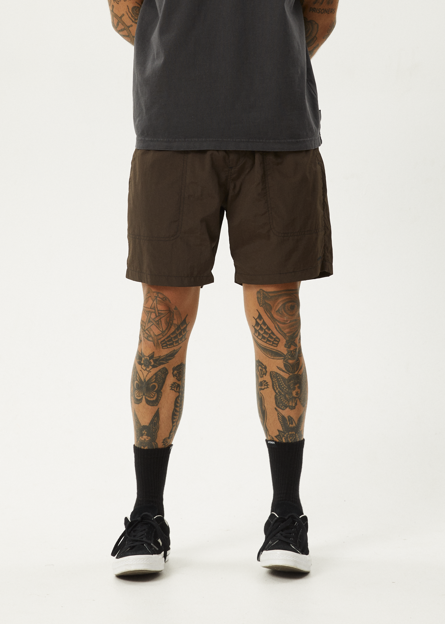 AFENDS Mens Baywatch - Swim Short 18" - Coffee