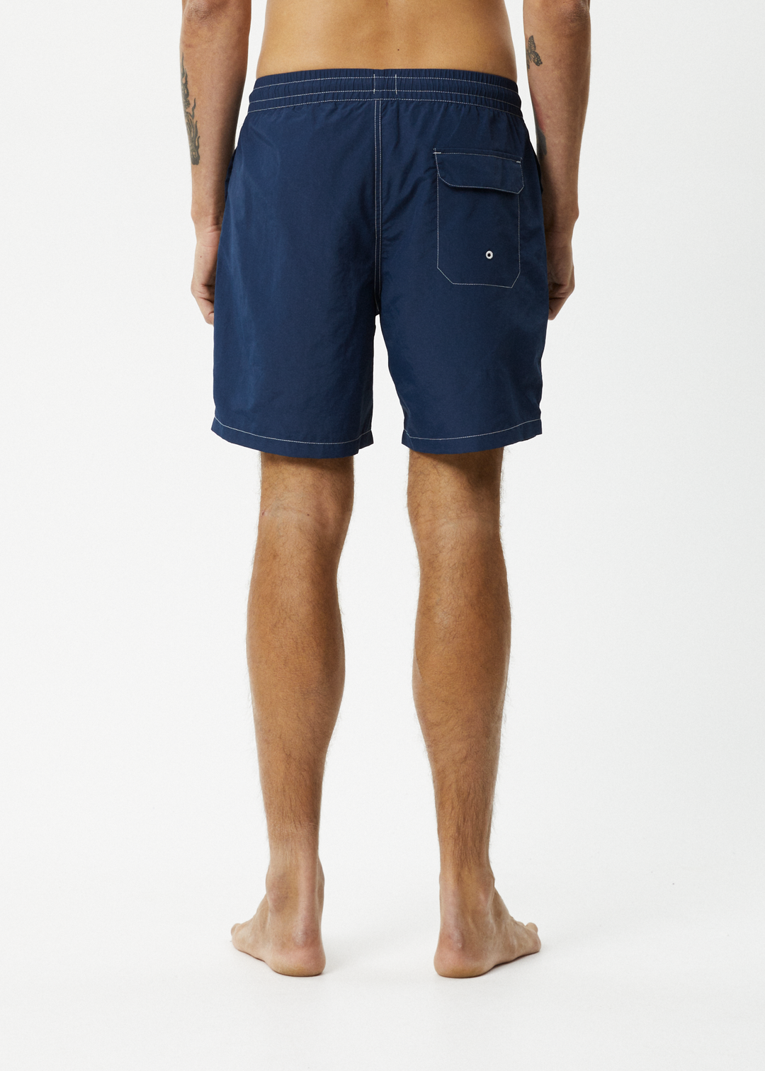 AFENDS Mens Baywatch - Swim Shorts 18" - Navy 