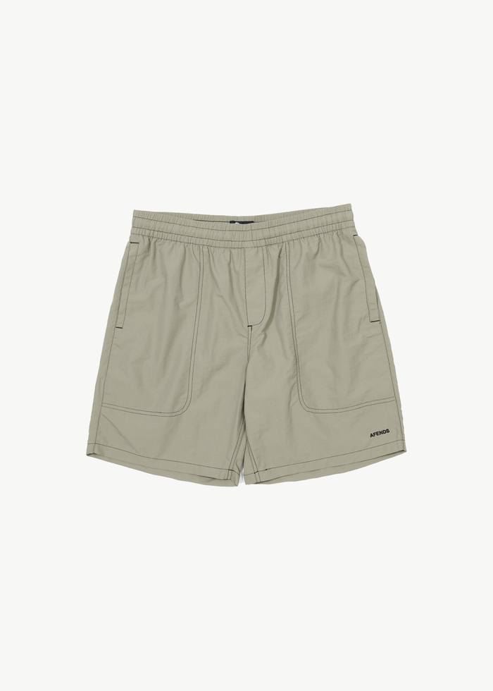 Afends Mens Baywatch - Recycled Swim Short 18" - Olive 