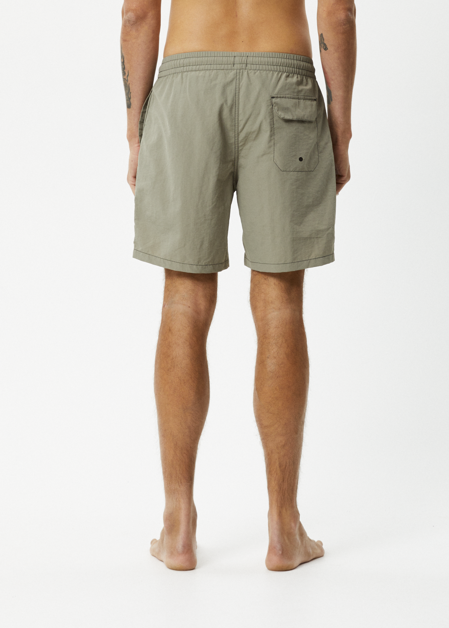 AFENDS Mens Baywatch - Swim Short 18" - Olive