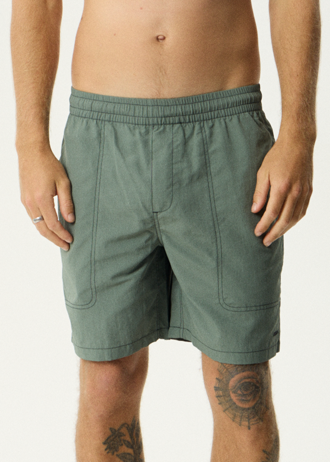 AFENDS Mens Baywatch - Swim Short 18" - Sycamore