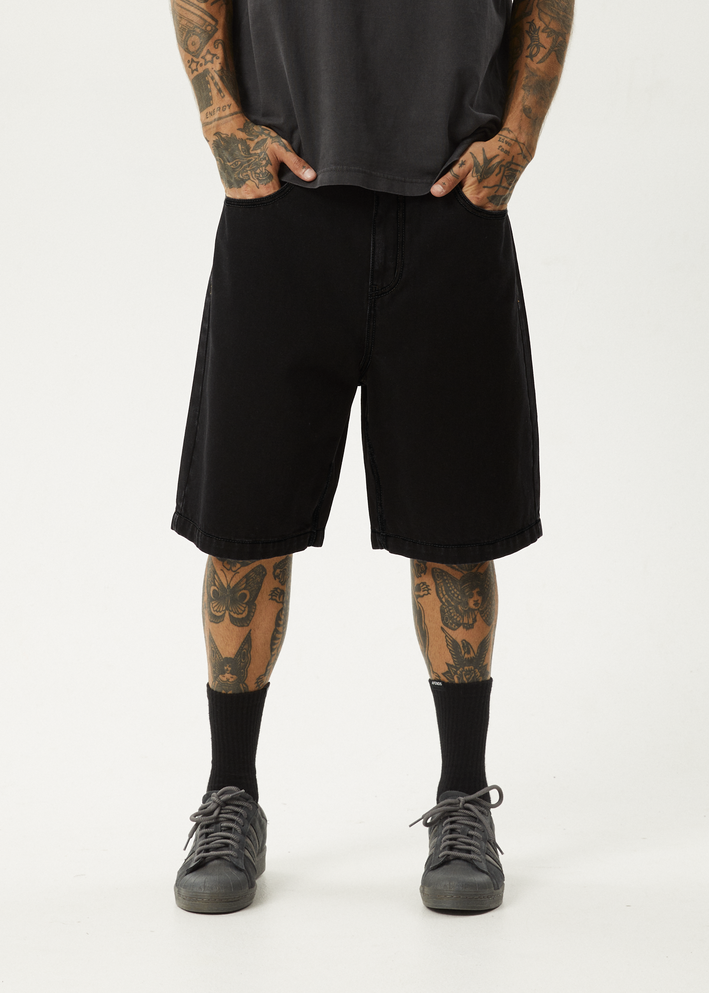 AFENDS Mens Lil C - Denim Baggy Short 22 AFENDS Mens Lil C - Denim Baggy Short 22