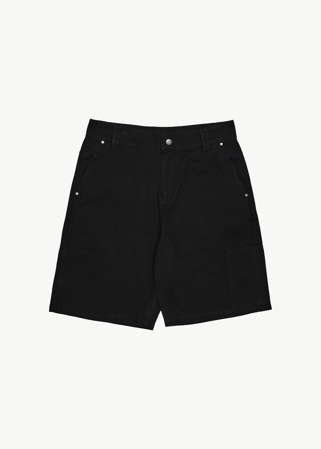 AFENDS Mens Harper - Canvas Workwear Short 22" - Black