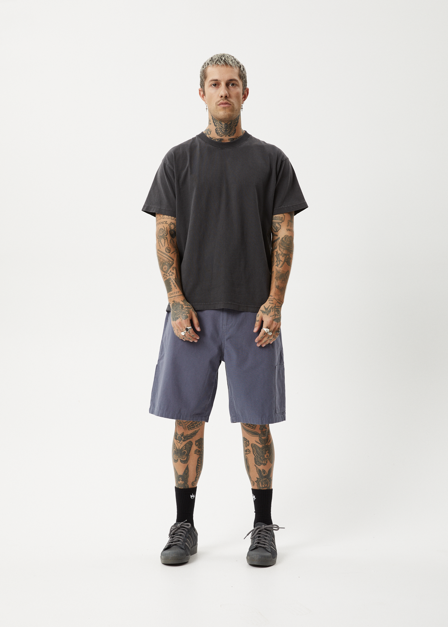 AFENDS Mens Harper - Canvas Workwear Short 20" - Marlin