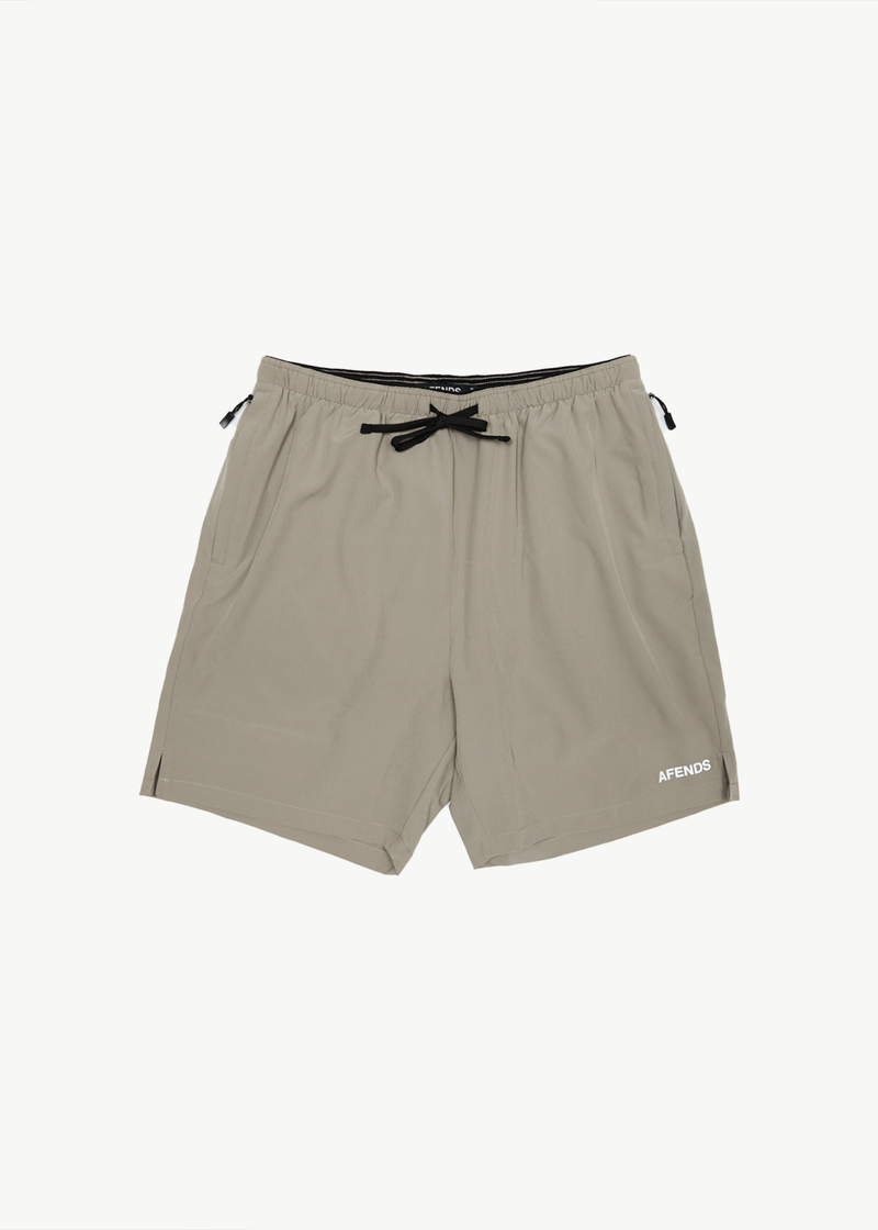 AFENDS Mens Kettle-Ish - Performance Shorts 18 Inch - Olive