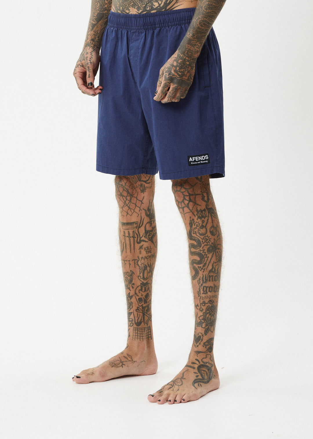 AFENDS Mens The Dopamine - Swim Short 18 Inch - Navy 