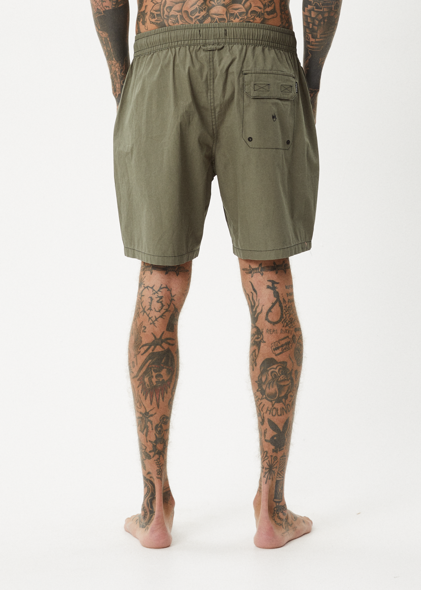AFENDS Mens The Dopamine - Swim Short 18" - Olive 