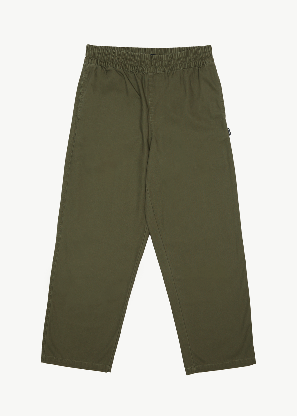 AFENDS Mens Ninety Eights - Baggy Elastic Waist Pant - Military