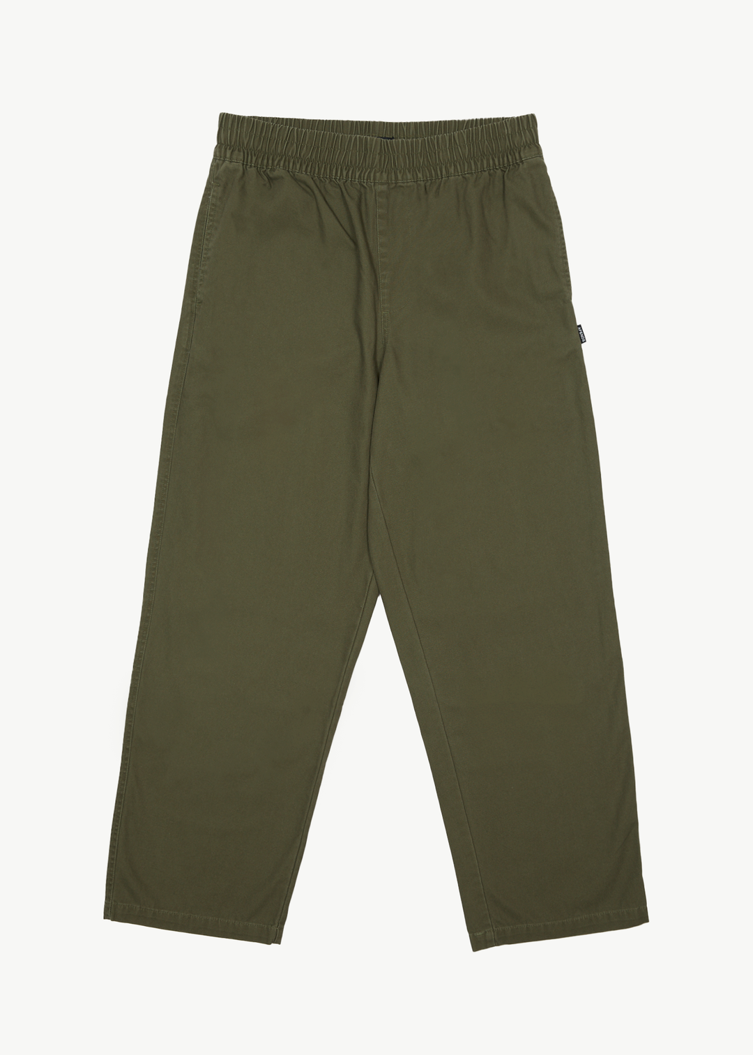 AFENDS Mens Ninety Eights - Baggy Elastic Waist Pants - Military 