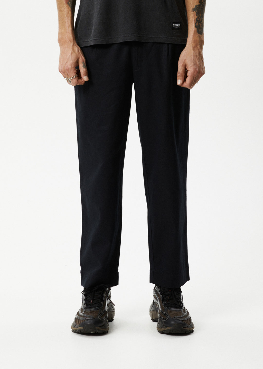 AFENDS Mens Mixed Business - Suit Pant - Black