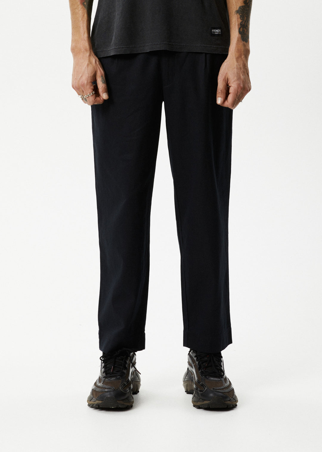 AFENDS Mens Mixed Business - Suit Pants - Black 