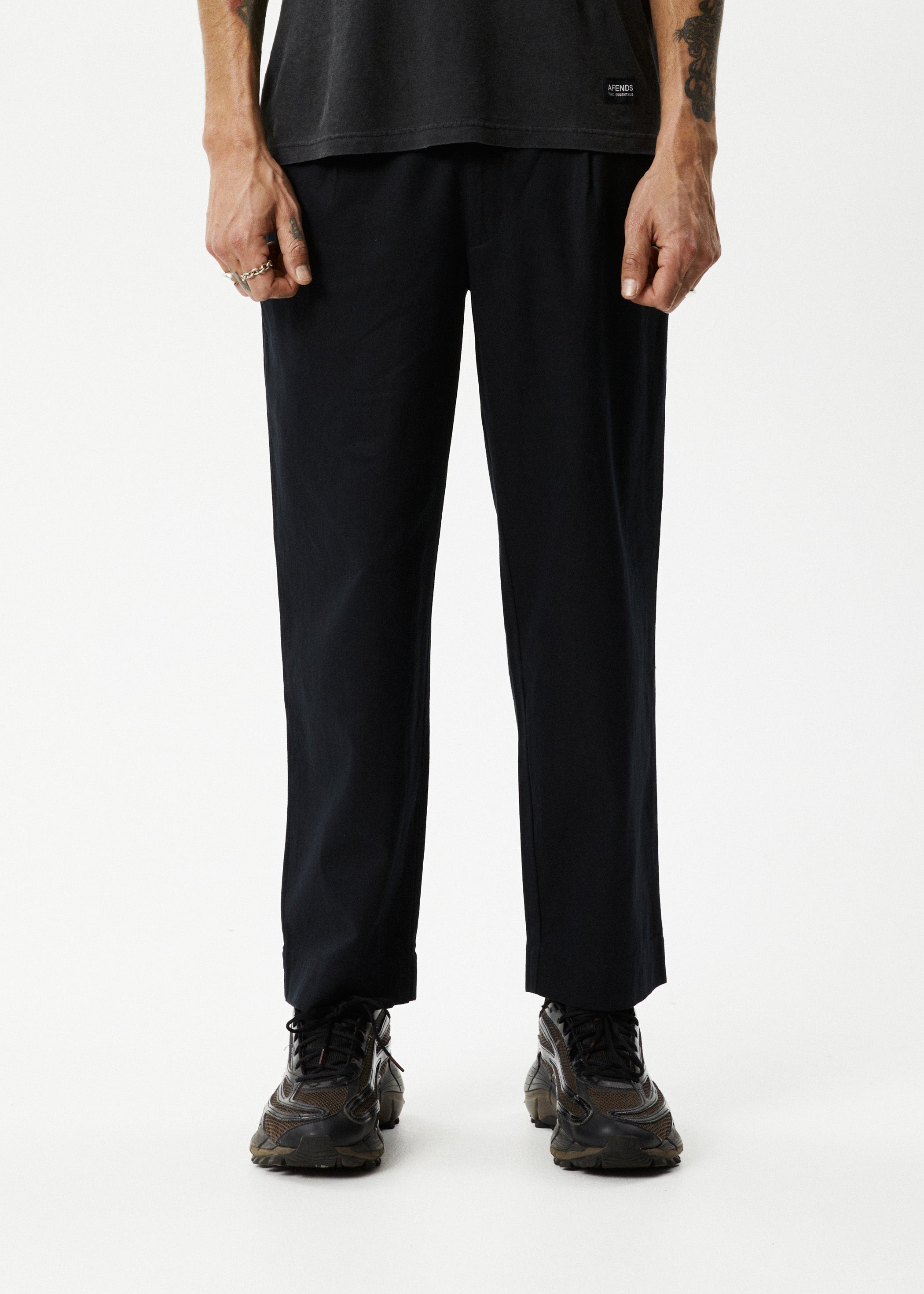 AFENDS Mens Mixed Business - Suit Pant - Black