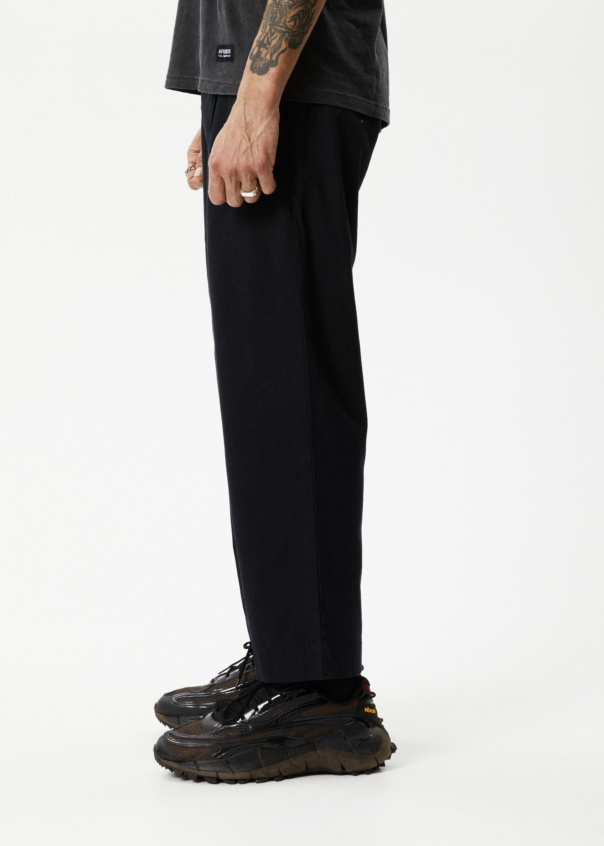 AFENDS Mens Mixed Business - Suit Pant - Black