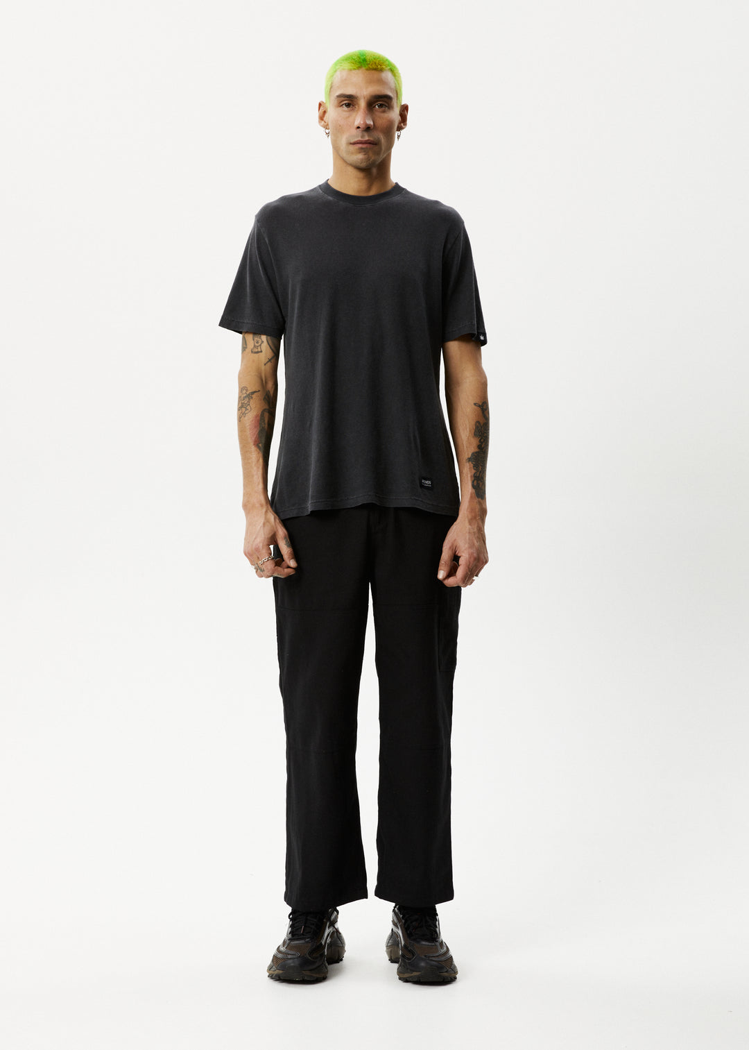 AFENDS Mens Richmond - Baggy Carpenter Pants - Black 