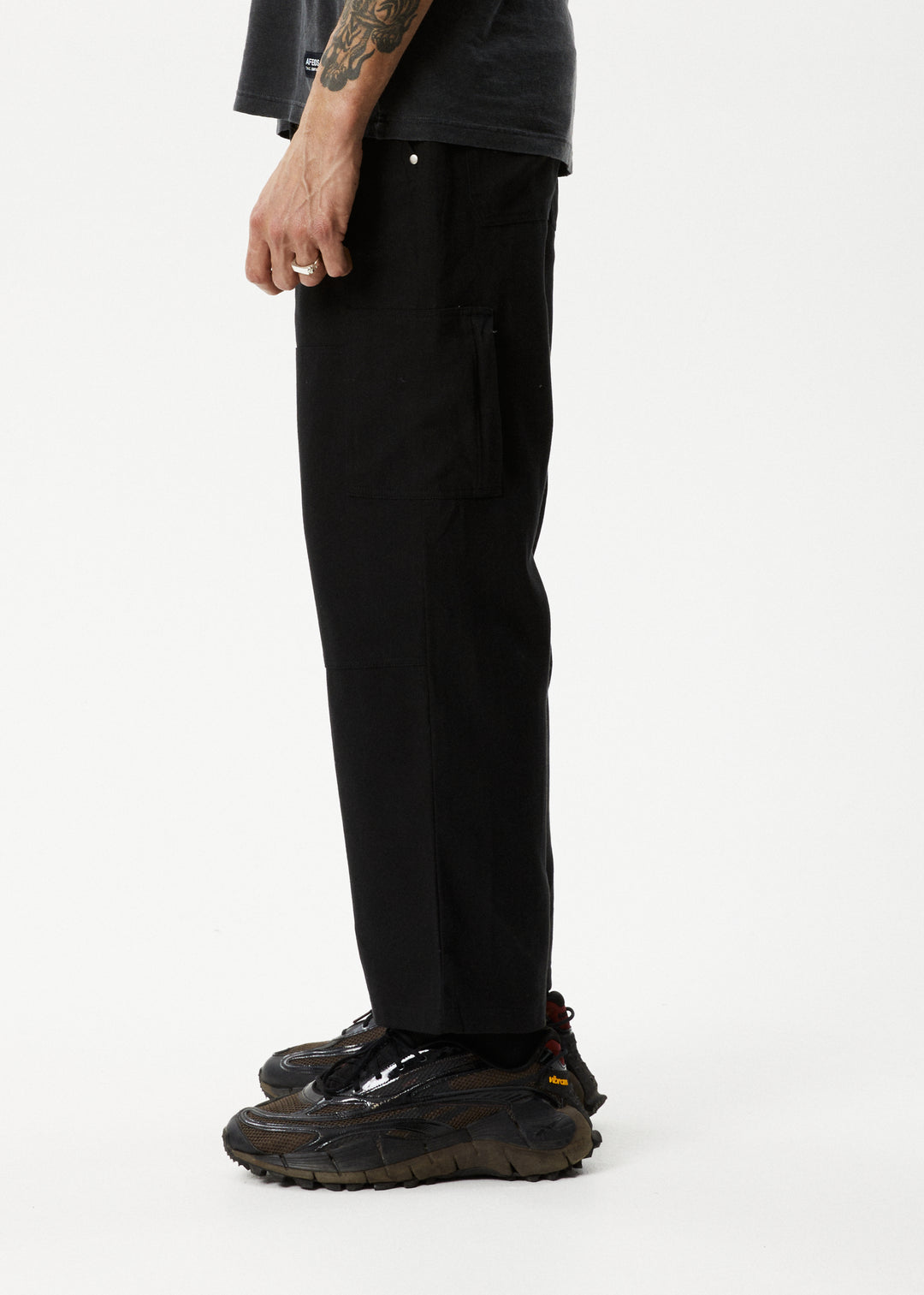 AFENDS Mens Richmond - Carpenter Pants - Black 