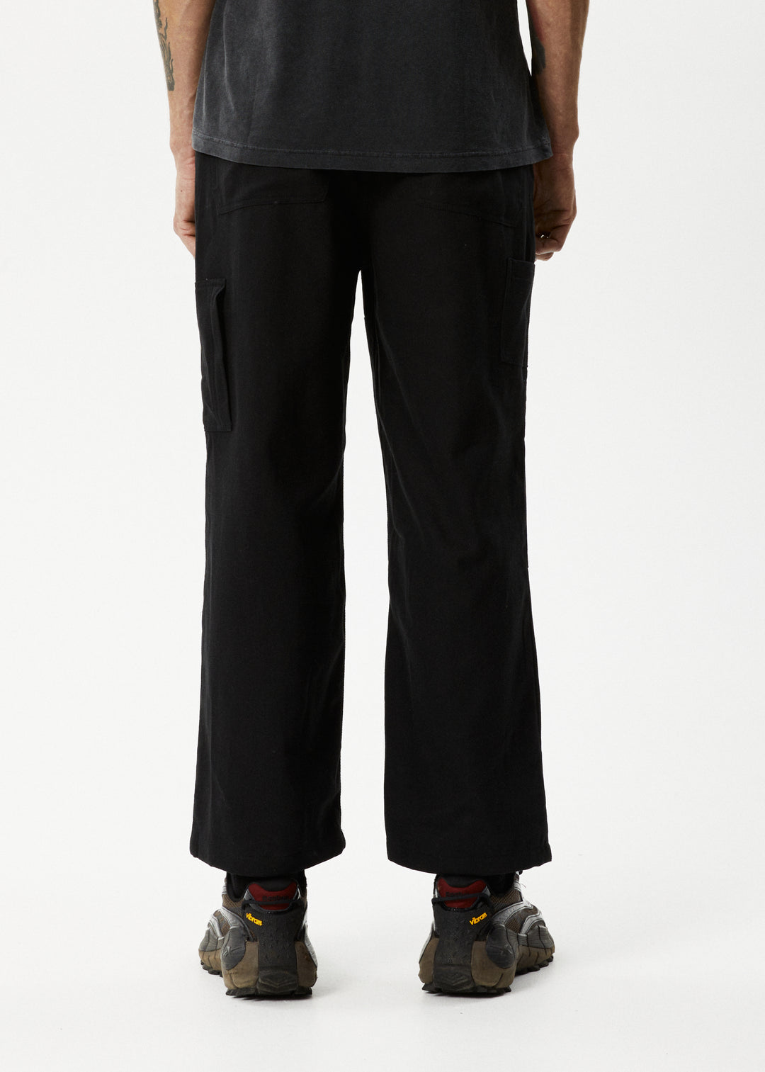 AFENDS Mens Richmond - Baggy Carpenter Pants - Black 