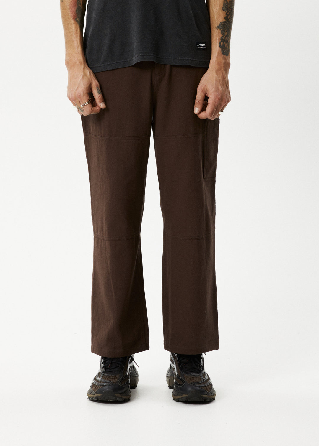 AFENDS Mens Richmond - Carpenter Pants - Coffee 